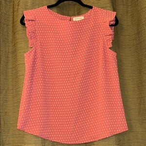 Chic Ruffle Sleeve Pink Blouse